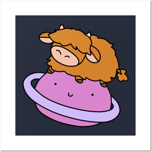 Saturn Highland Cow Posters and Art